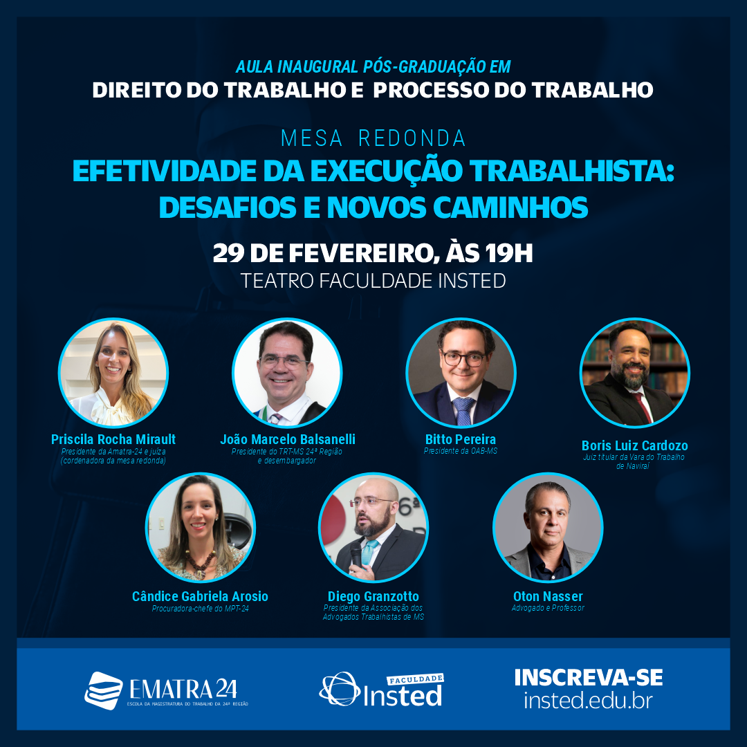 Personalidades jurídicas do MS participam de mesa redonda gratuita em  faculdade da Capital - Festas e Eventos TV